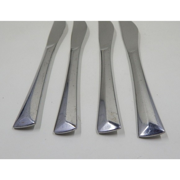 Reed And Barton Rebacraft Dinner Knives Crest Pattern Stainless Korea Set of 4 - Picture 7 of 10